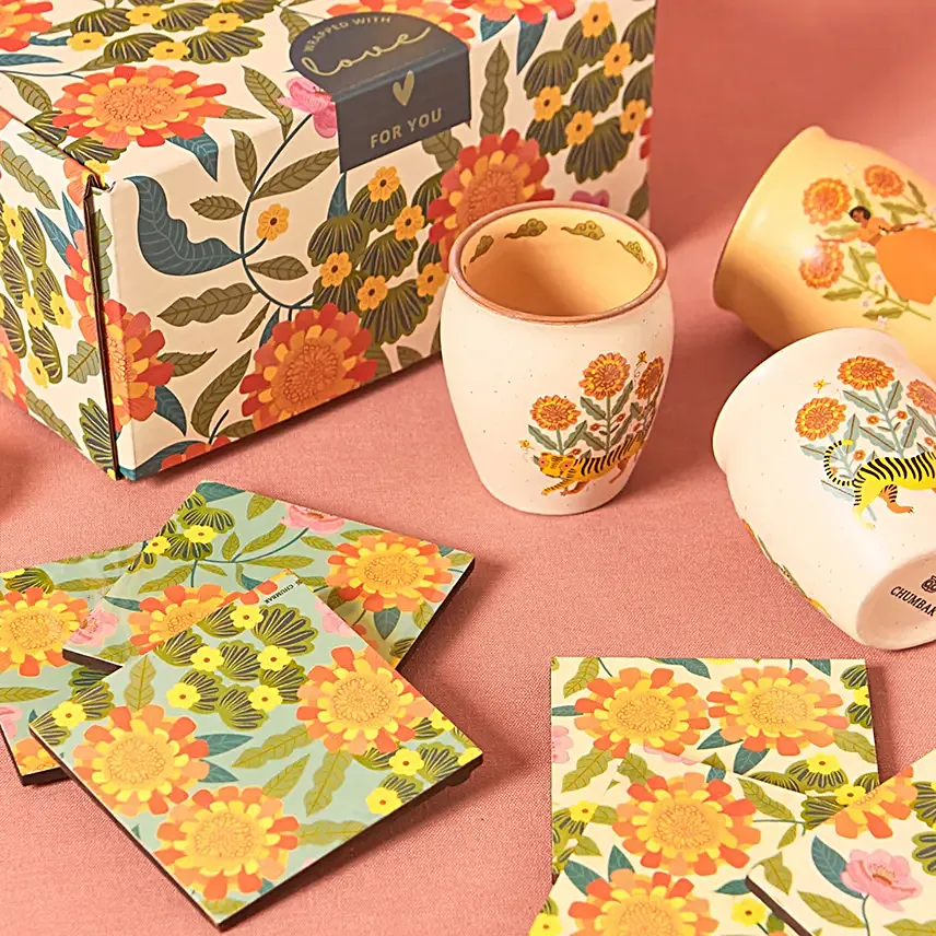 Chumbak Bright Marigold Kulhad Gift Set