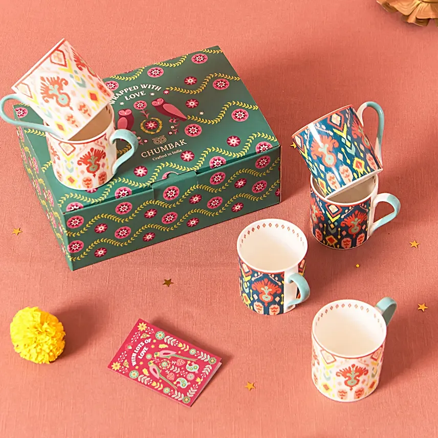 Chumbak Traditional Ikat Design Mug Gift Set