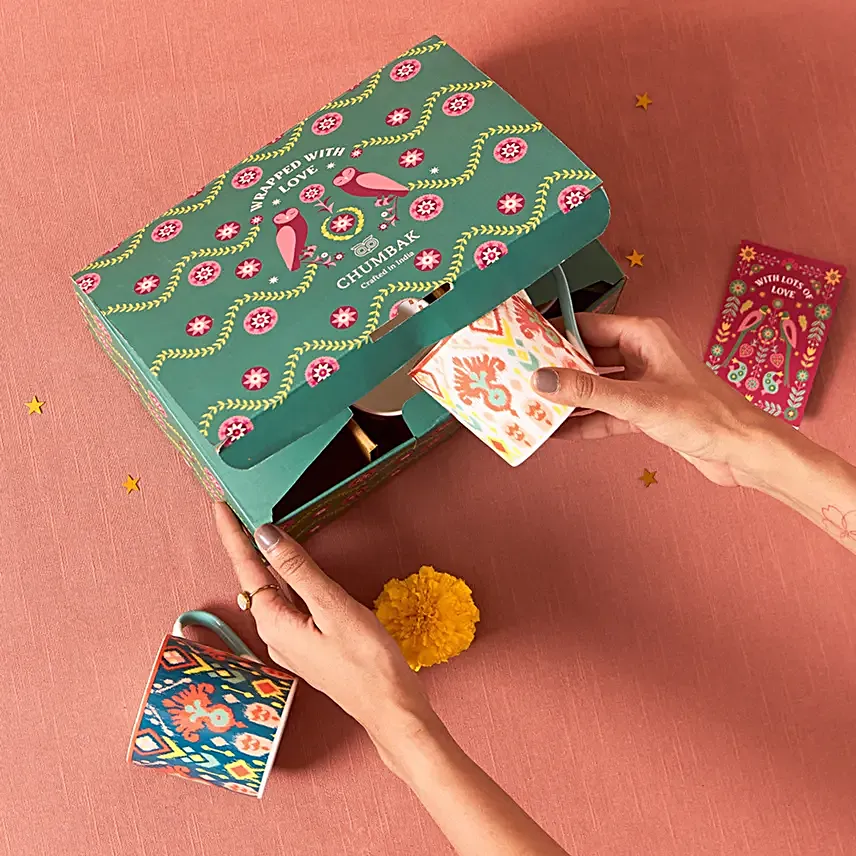 Chumbak Traditional Ikat Design Mug Gift Set