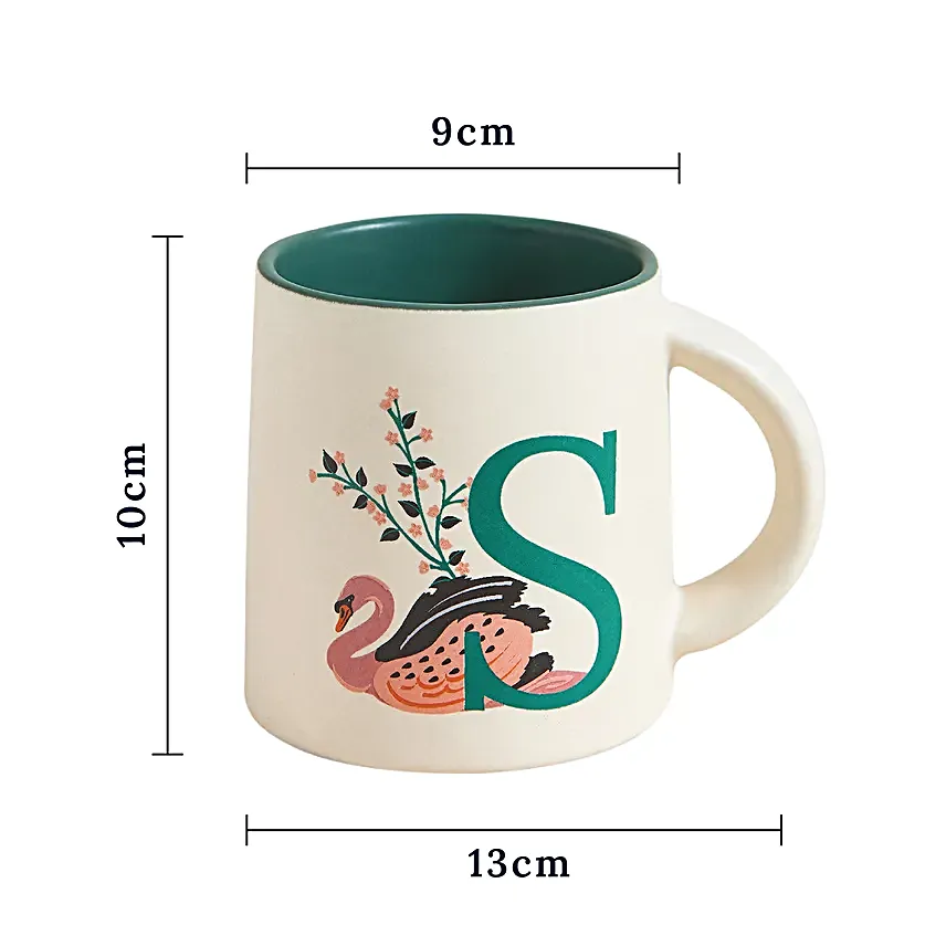 Chumbak Swan Beauty Monogram S Gift Mug