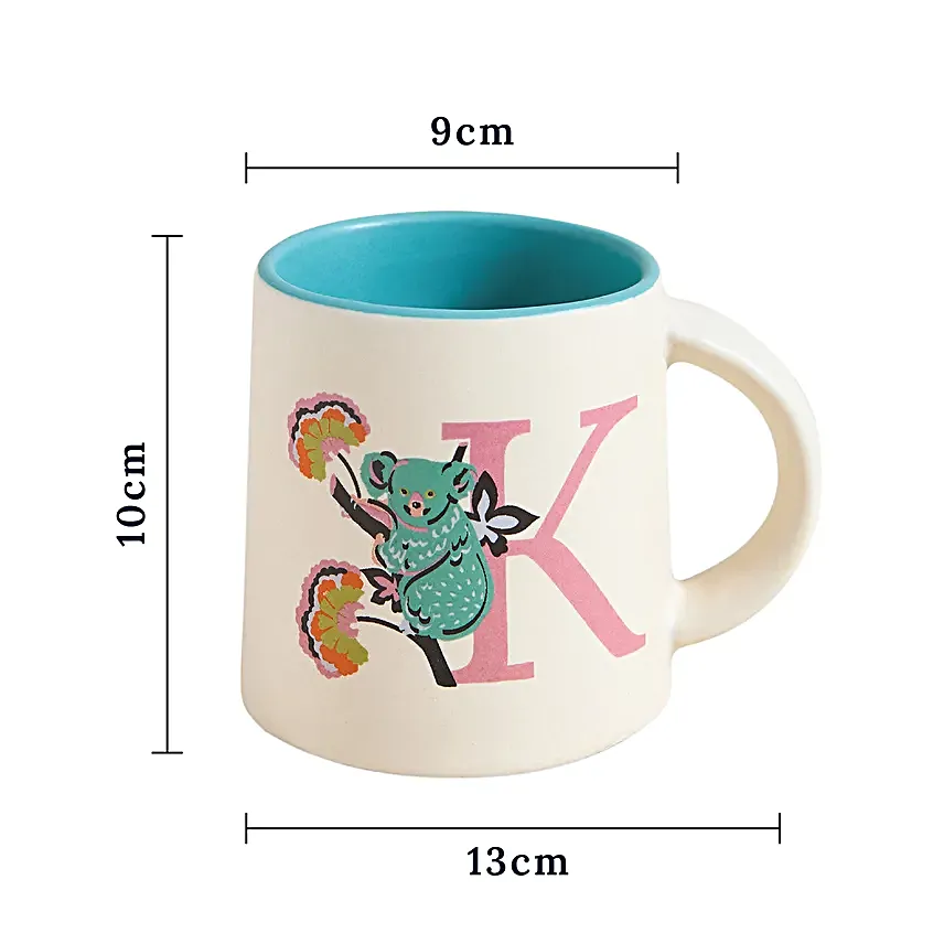 Chumbak Cute Koala Monogram K Gift Mug