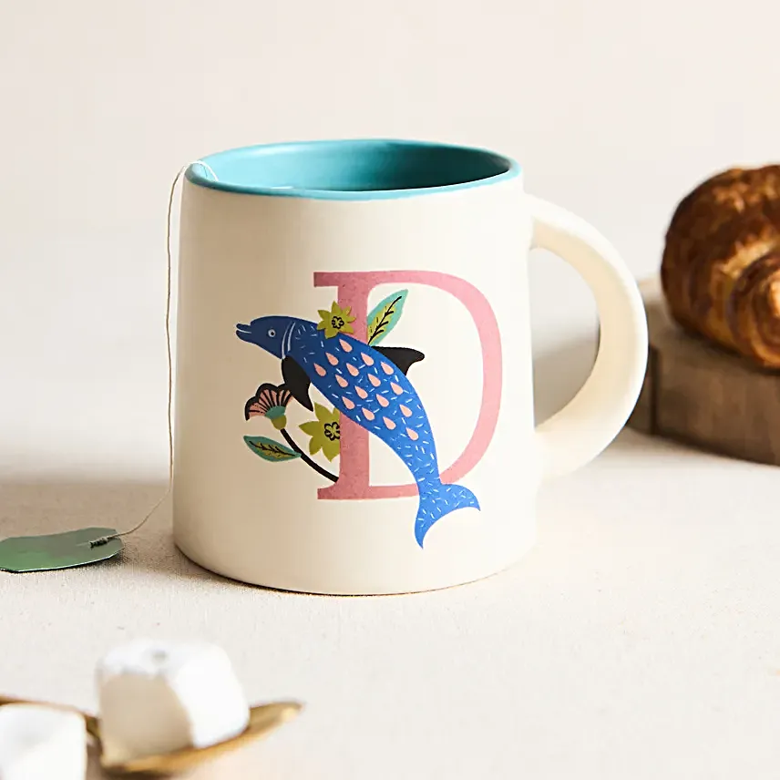 Chumbak Dreamy Dolphin Monogram D Gift Mug