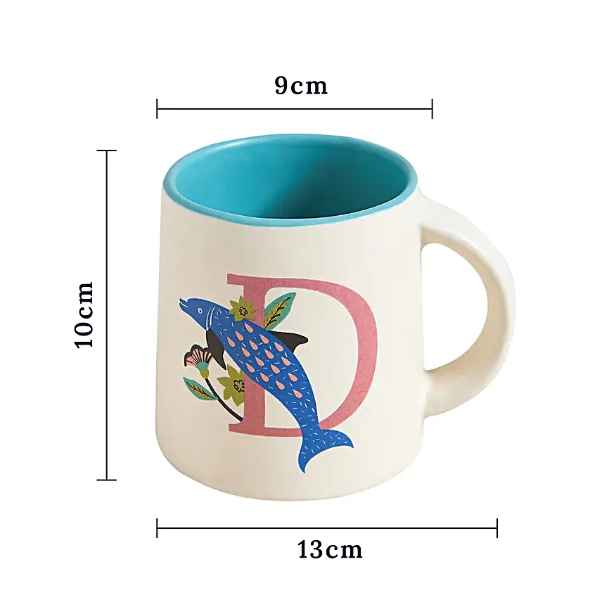 Chumbak Dreamy Dolphin Monogram D Gift Mug