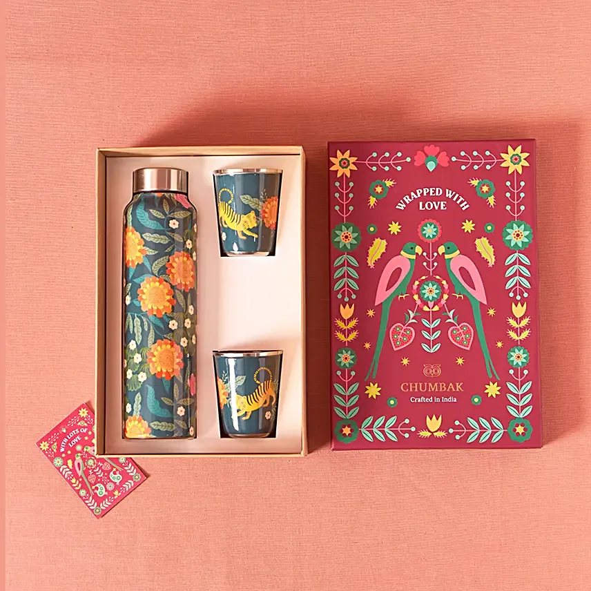 Chumbak Sunny Marigold Drinkware Gift Set