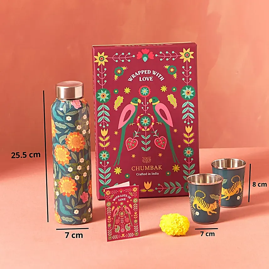 Chumbak Sunny Marigold Drinkware Gift Set