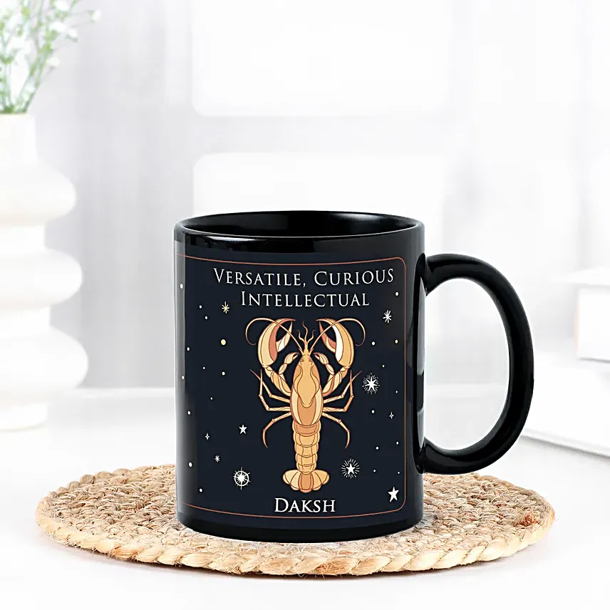 Cancer Zodiac Black Photo Mug