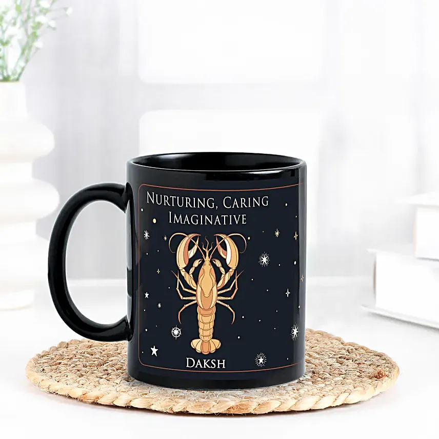 Cancer Zodiac Black Photo Mug