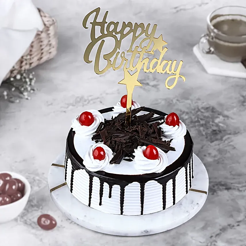 Birthday Black Forest Eggless Cake