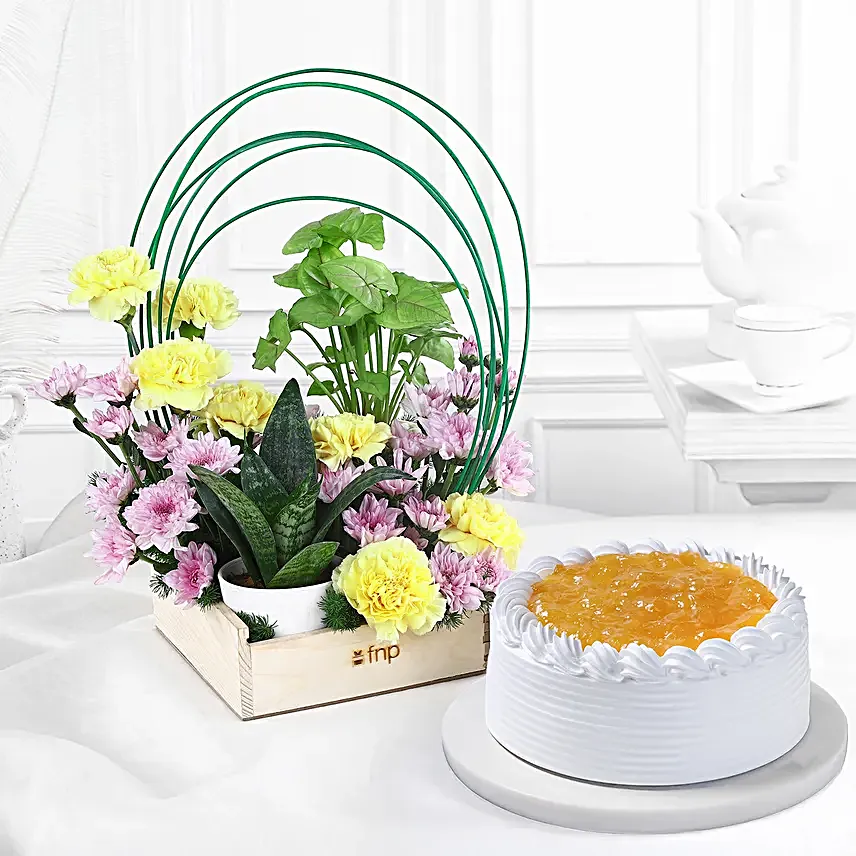 Sunshine Harmony N Pineapple Cream Cake Combo