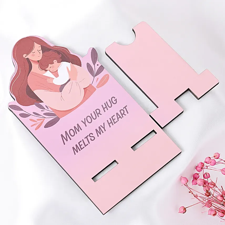 Mums Hug Wooden Phone Stand