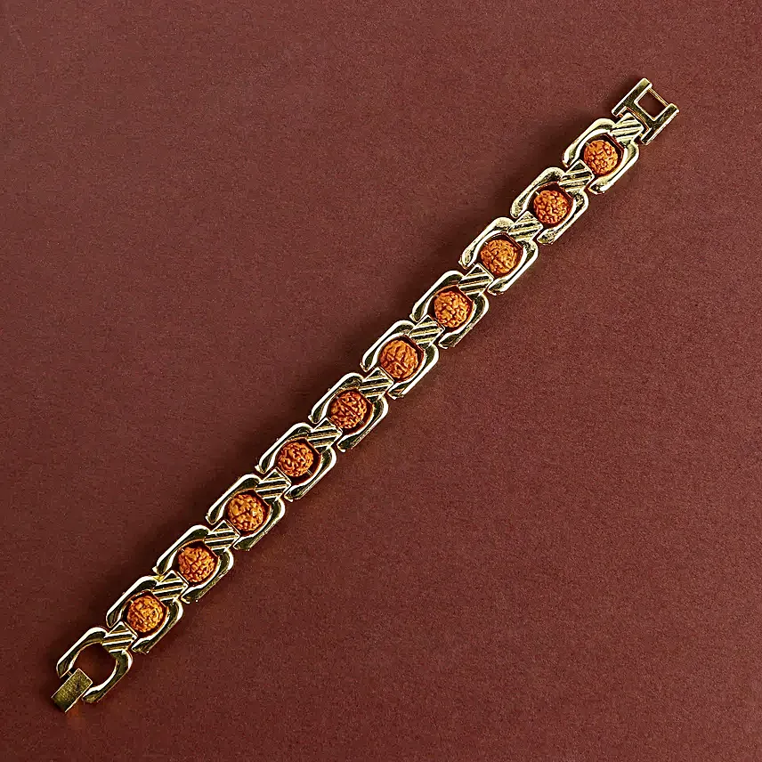 Glamorous Gold Embellished Rudraksh Rakhi N Barfi Bites