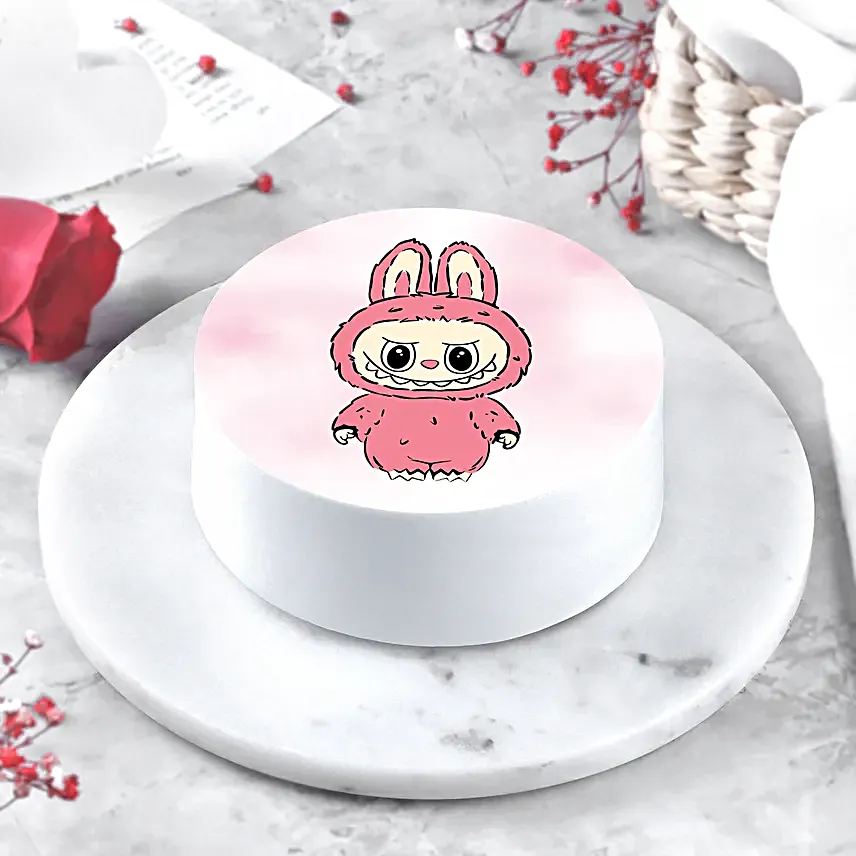 Sweet Mischief Labubu Photo Cake
