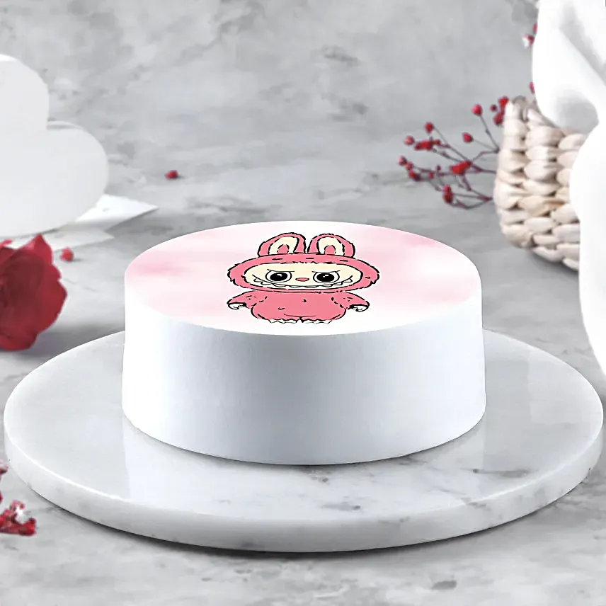 Sweet Mischief Labubu Photo Cake
