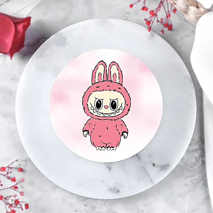 Sweet Mischief Labubu Photo Cake
