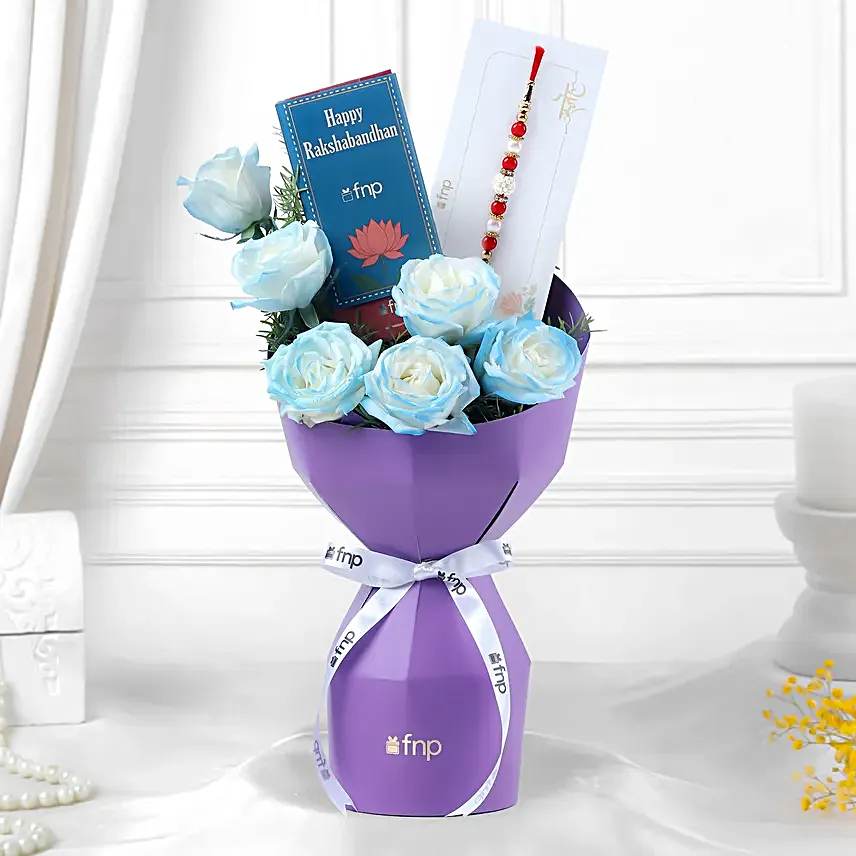 Pearl Rakhi Floral Hamper