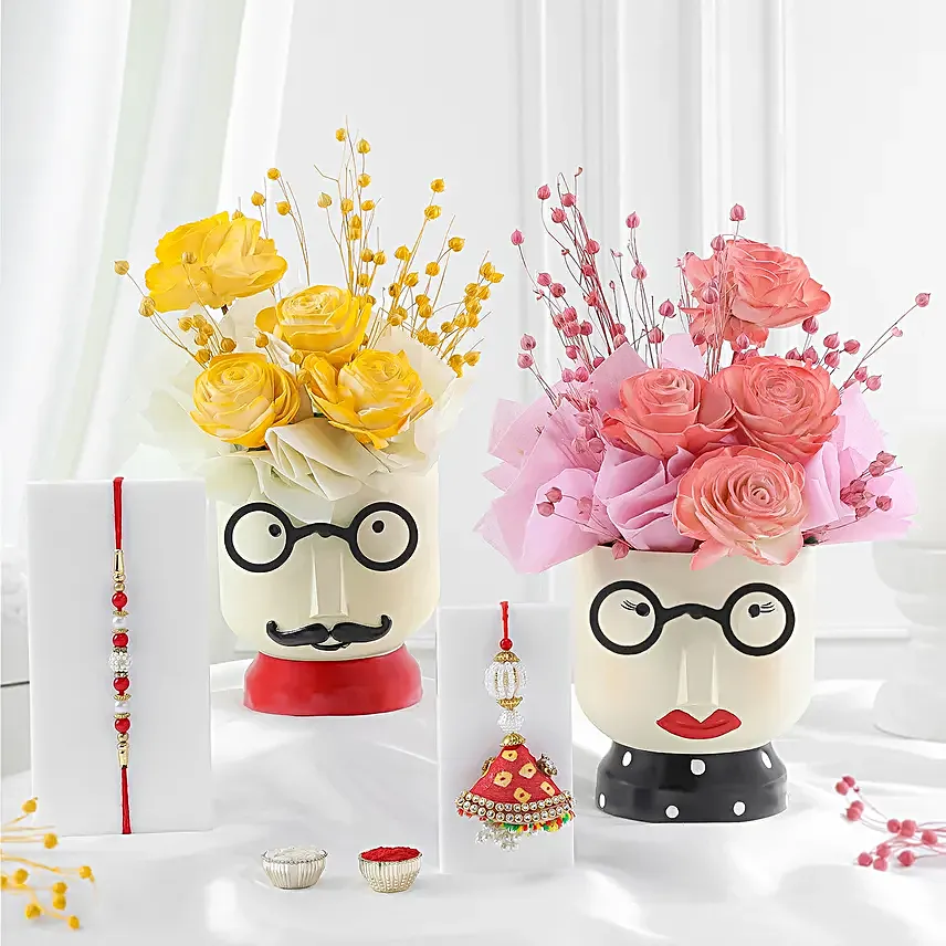 Bhaiya Bhabhi Rakhi with Charming Blooms