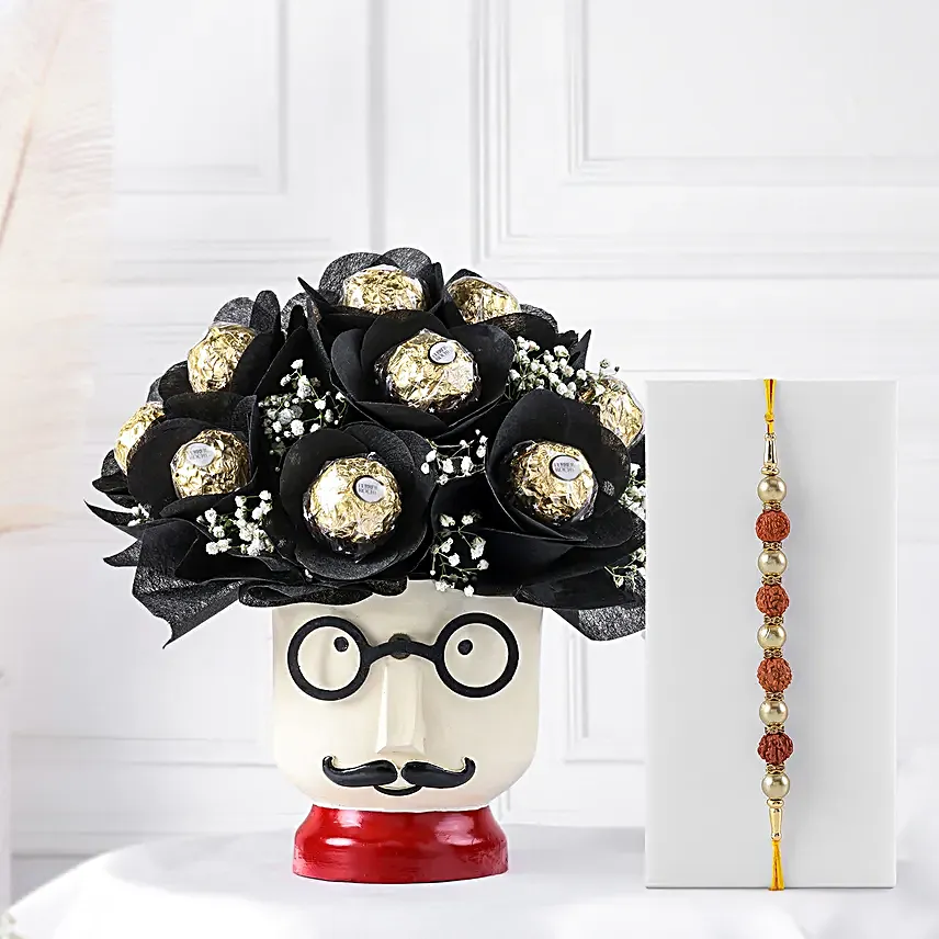 Rudraksha Blessings with Chocolate and Blooms