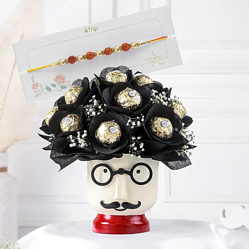 Rudraksha Blessings with Chocolate and Blooms