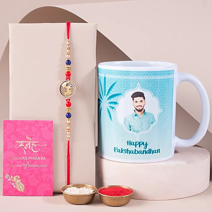 Sneh Single Fancy Nityam Rakhi & Personalised Mug