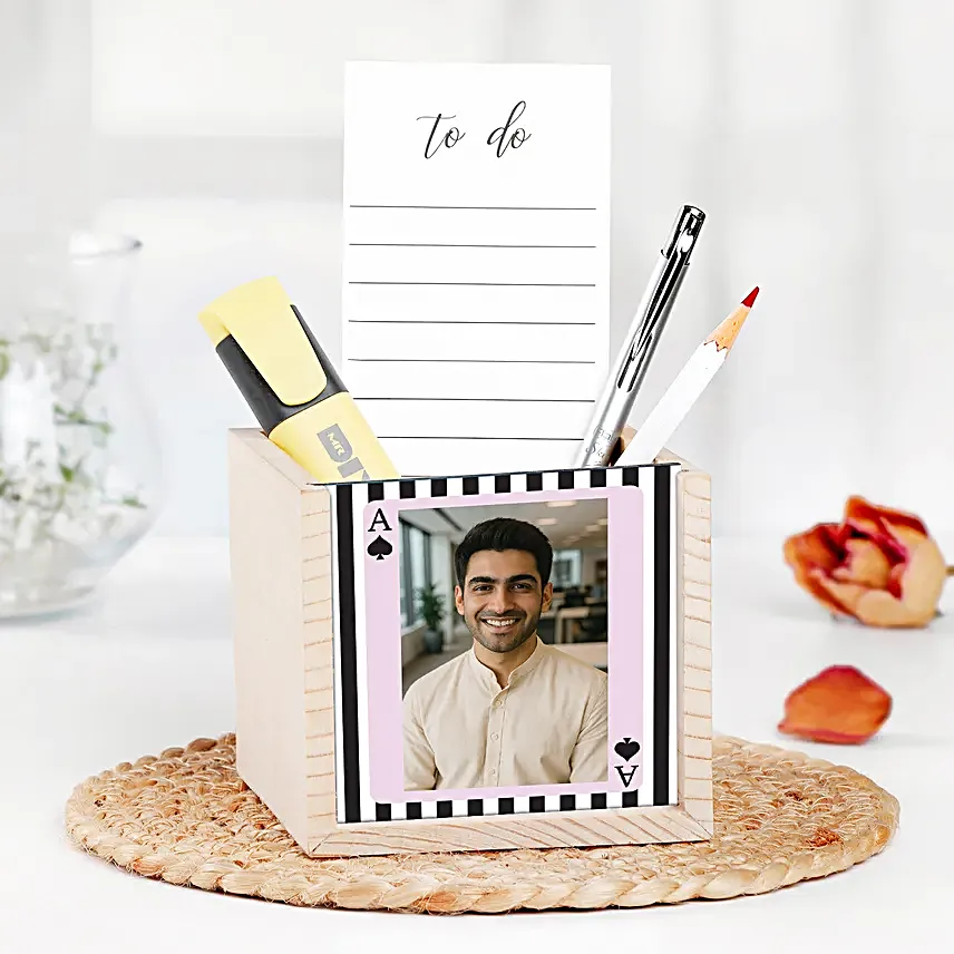 Personalised Desk Organiser N Evil Eye Rakhi Gift