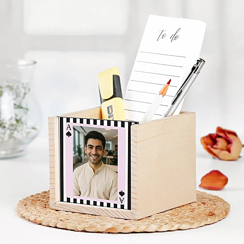 Personalised Desk Organiser N Evil Eye Rakhi Gift