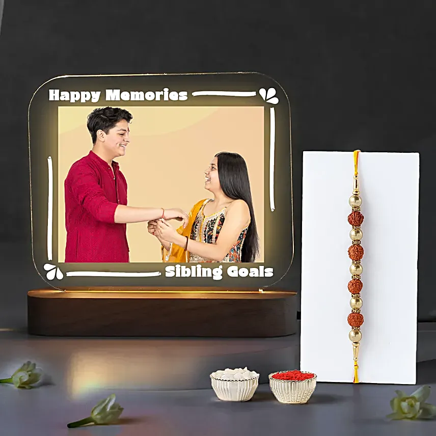 Personalised LED Acrylic Lamp with Rakhi