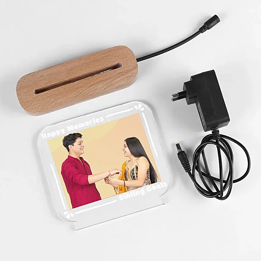 Personalised LED Acrylic Lamp with Rakhi