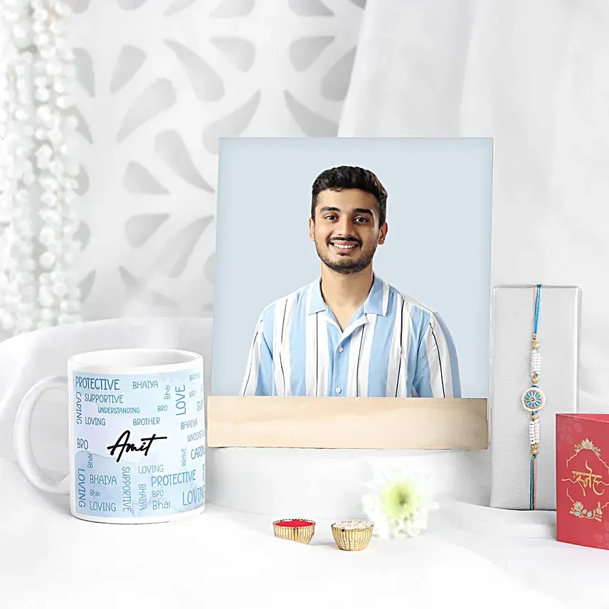 Meenakari Rakhi N Personalised Mug Combo