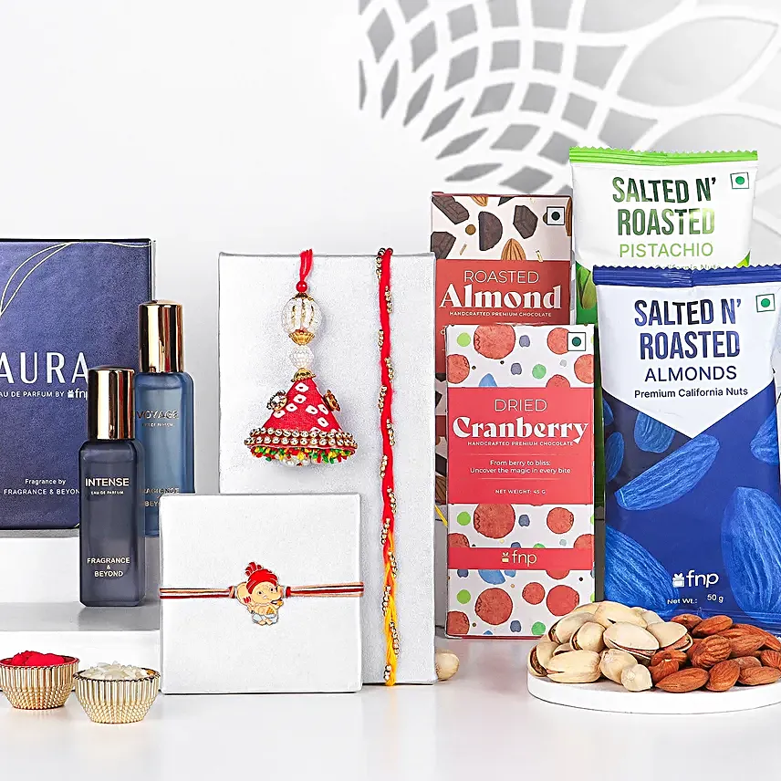 Family Rakhi Set N Perfume Combo