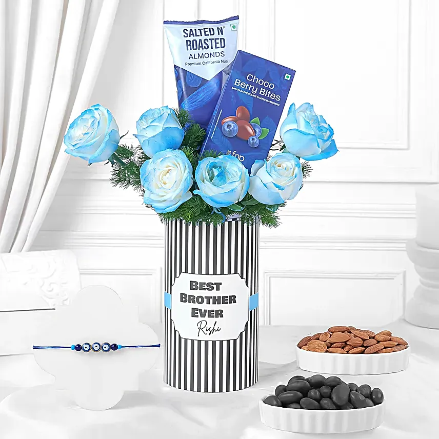 Feng Shui Evil Eye Rakhi Gift with Vase N Treats