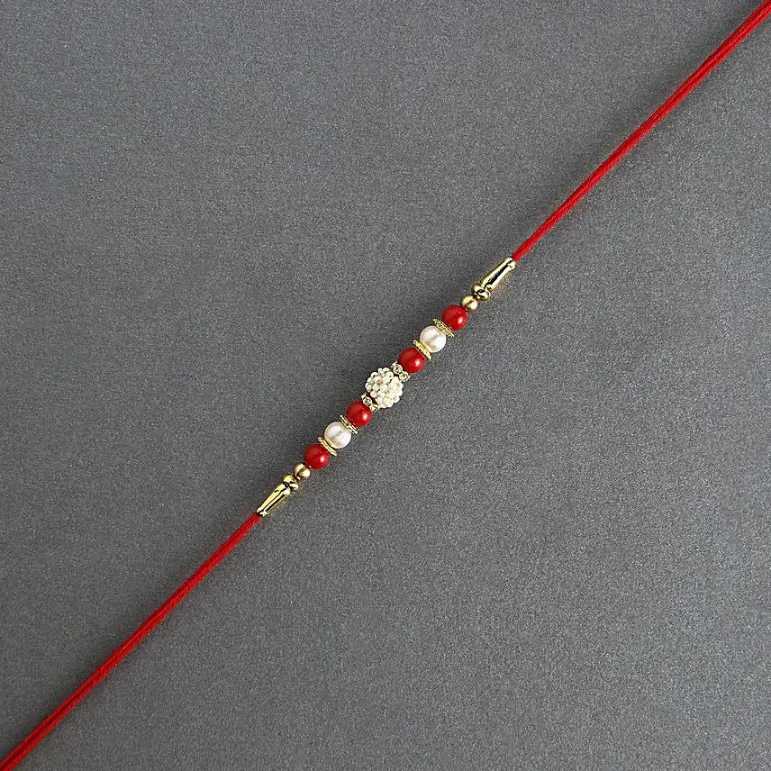Classic Pearl Rakhi N Money Plant Combo