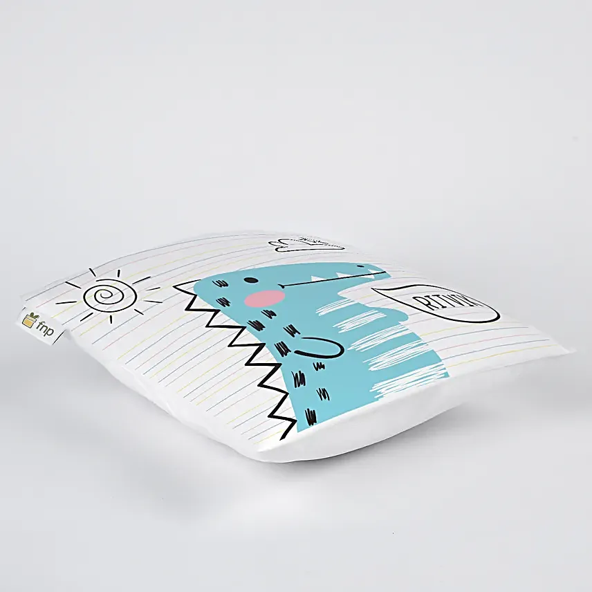 Cute Bal Ganesha Rakhi N Personalised Pillow Duo