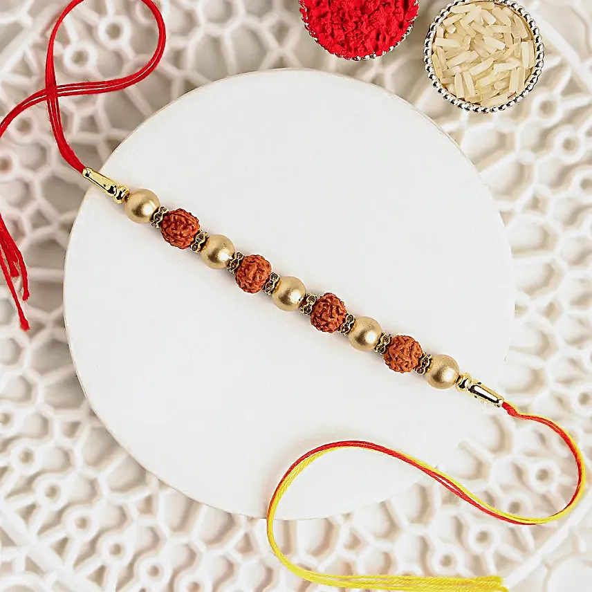 Devotional Rudrakash Rakhi with Custom Photo Frame