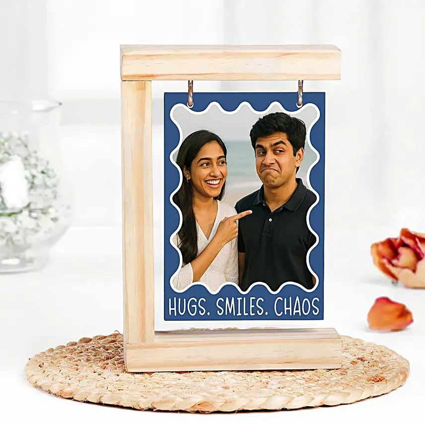 Devotional Rudrakash Rakhi with Custom Photo Frame