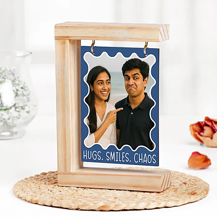 Devotional Rudrakash Rakhi with Custom Photo Frame