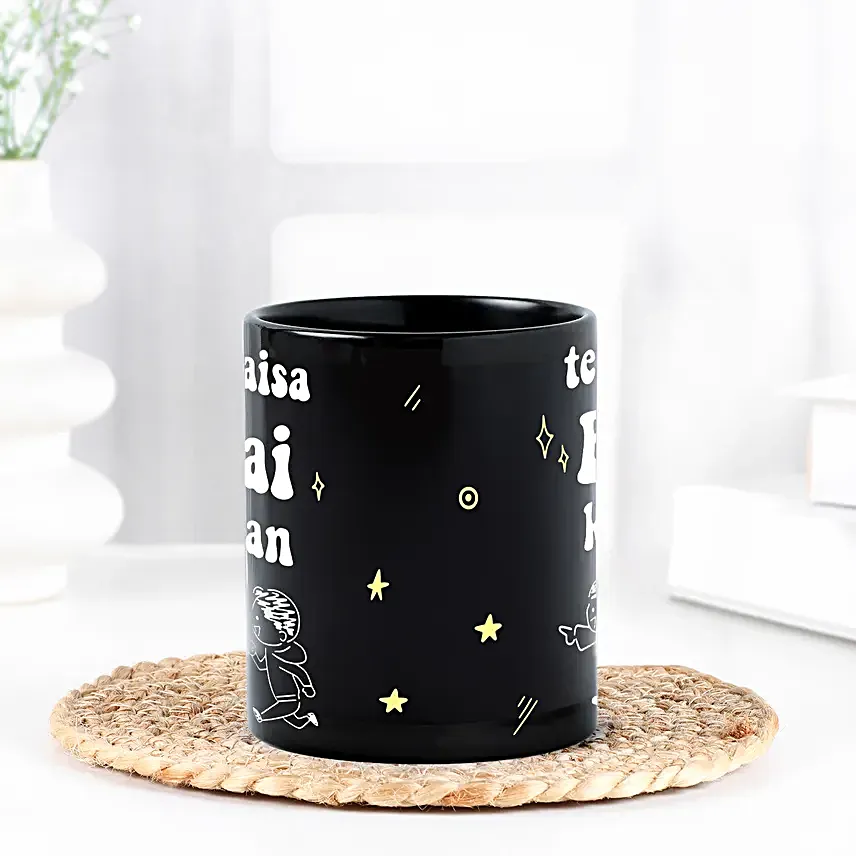 Alluring Pearl Rakhi with Matte Black Mug