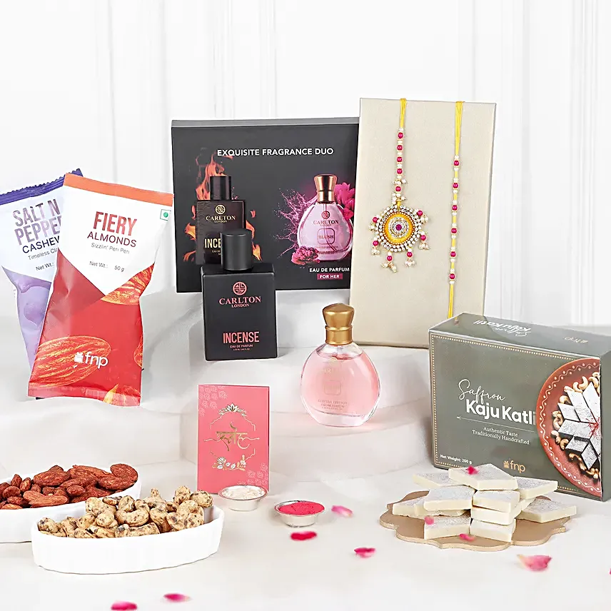 Bonding Hues Bhaiya Bhabhi Rakhi N Luxe Fragrant Delights