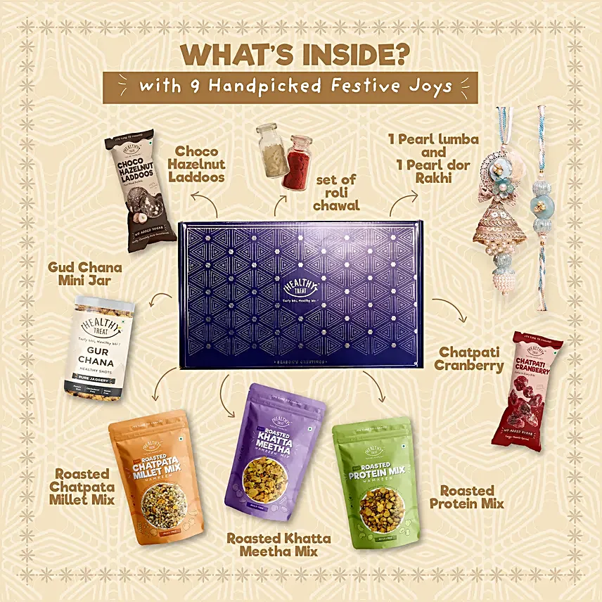 Sweet N Salty Rakhi Hamper with Healthy Treats
