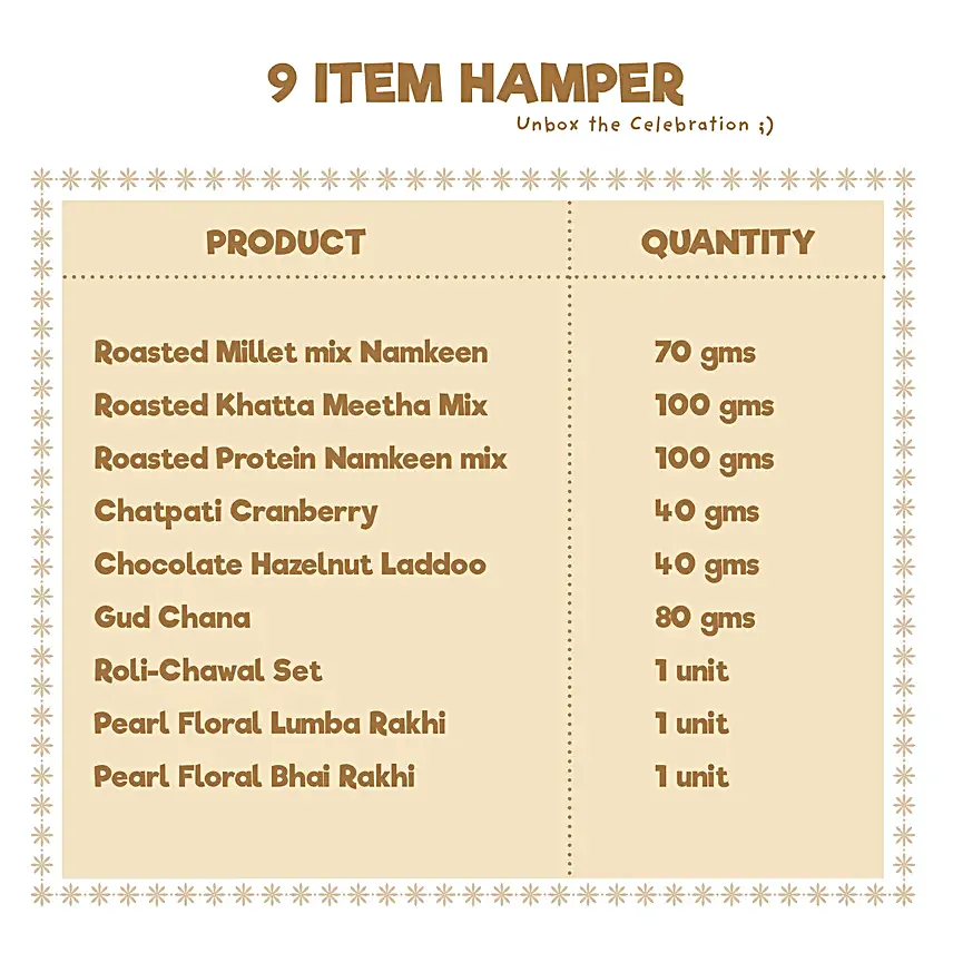 Sweet N Salty Rakhi Hamper with Healthy Treats