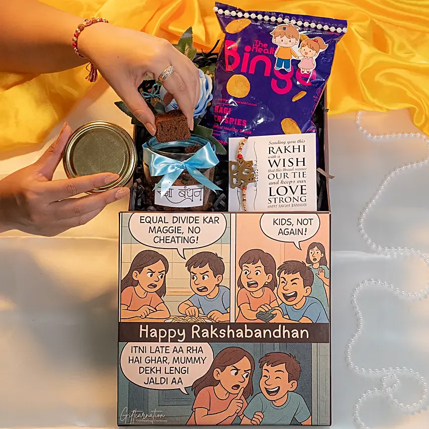 Rakhi Rituals Personalised Gift Box with Sweet Treats and Card