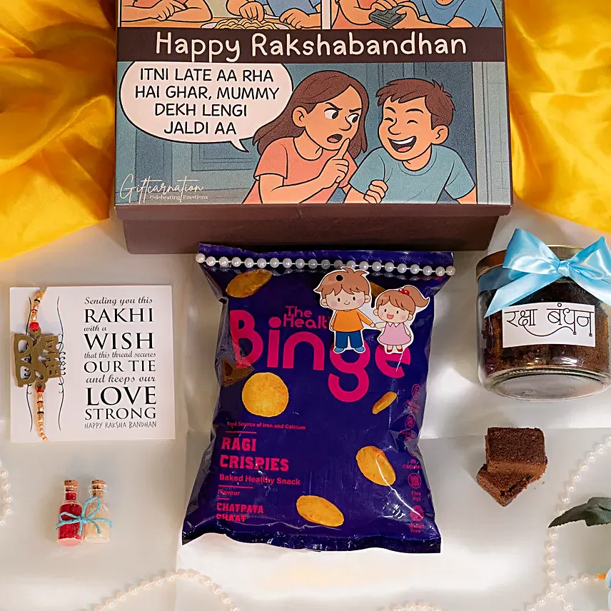 Rakhi Rituals Personalised Gift Box with Sweet Treats and Card