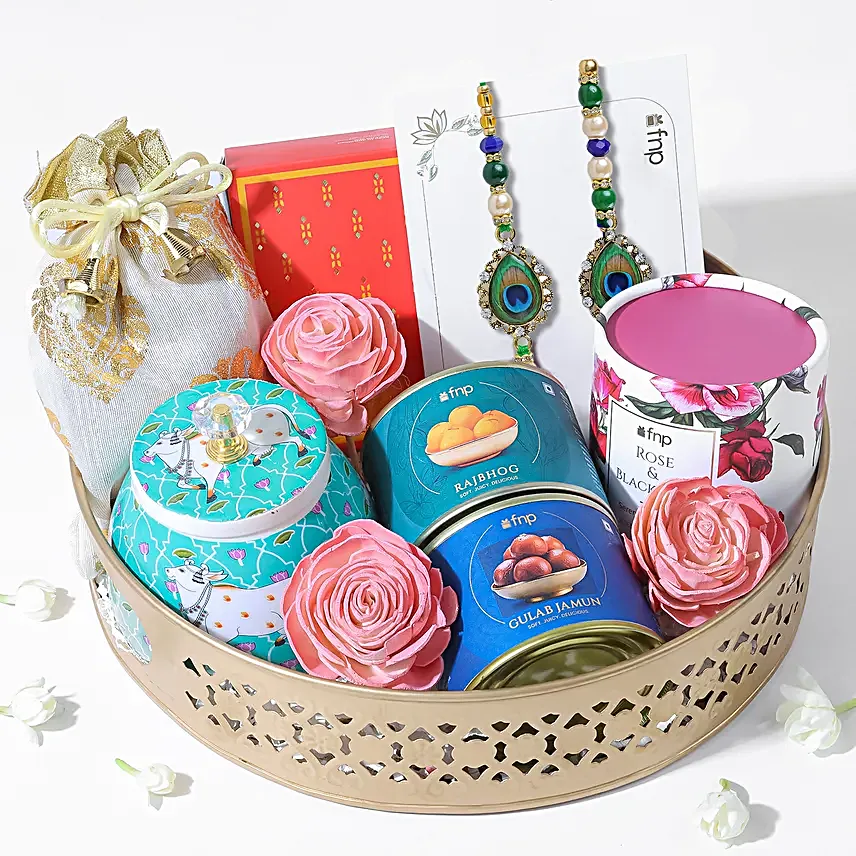 Royal Peacock BB Lumba Rakhi Gift Hamper