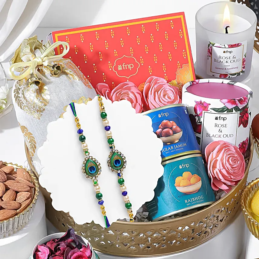 Royal Peacock BB Lumba Rakhi Gift Hamper