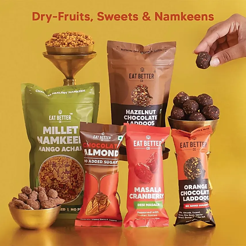Good Vibes Rakhi N Snacks in Jute Tray