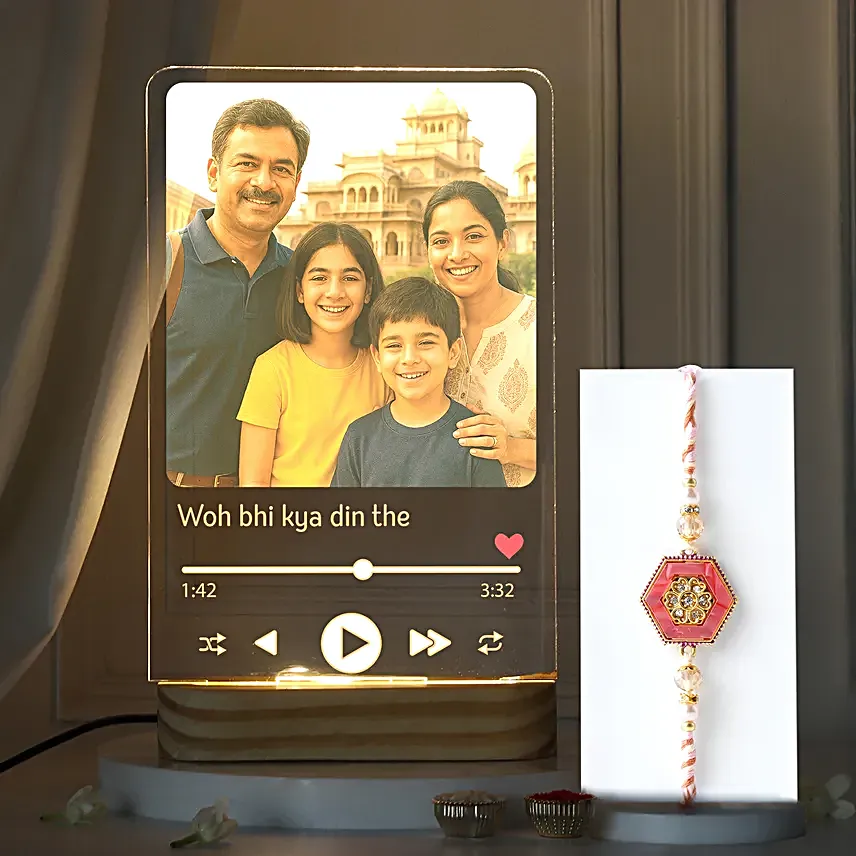 Rakhi Radiance Lamp Gift Set