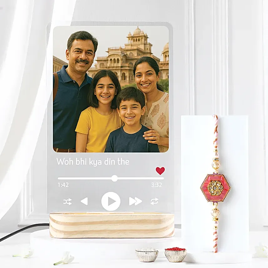 Rakhi Radiance Lamp Gift Set