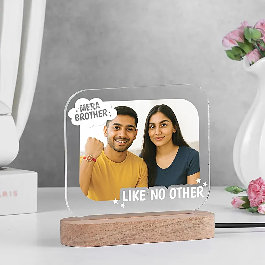 Personalised Acrylic LED Lamp with Rakhi
