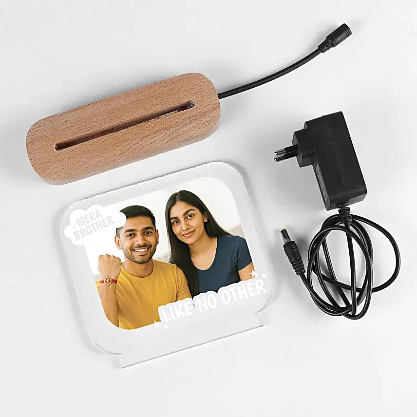 Personalised Acrylic LED Lamp with Rakhi