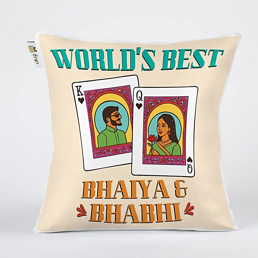 Bhaiya Bhabhi Rakhi Gift with Cushion N Mug