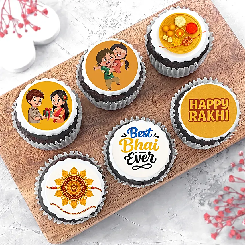 Cute Rakhi Photo Cupcakes